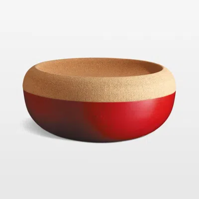 Crate & Barrel Emile Henry Burgundy Large Fruit Storage Bowl In Red