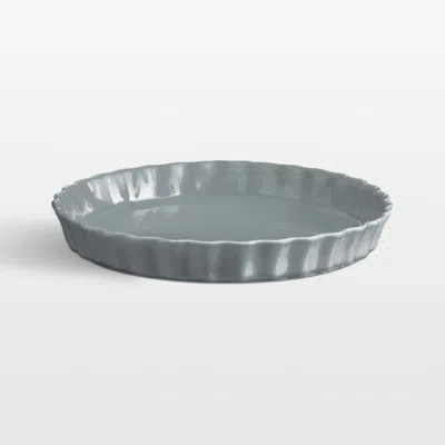Crate & Barrel Emile Henry Fog Tart Round Baking Dish In Gray