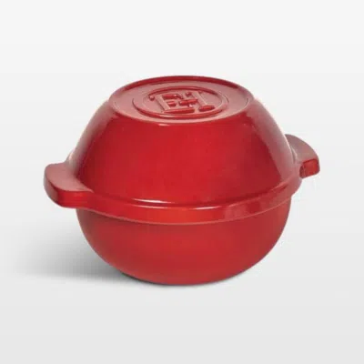 Crate & Barrel Emile Henry Red Bread Pot Baker With Lid In Purple