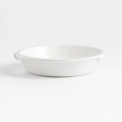 Crate & Barrel Emile Henry X  Cream Ceramic Pie Dish In White