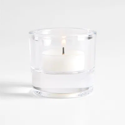 Crate & Barrel Essential Modern Tall Glass Tealight Candle Holder In Transparent