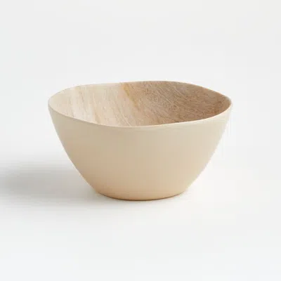 Crate & Barrel Faux Bois Melamine Bowl In Neutral