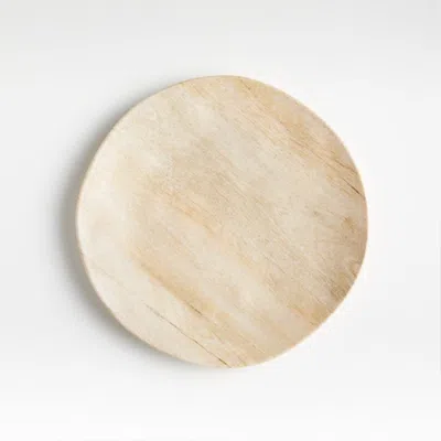 Crate & Barrel Faux Bois Melamine Salad Plate In Neutral