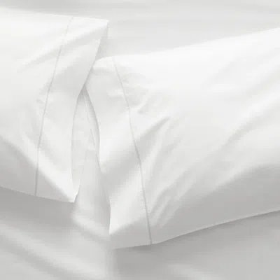 Crate & Barrel Favorite Organic Cotton Percale White King Pillowcases, Set Of 2