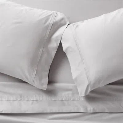 Crate & Barrel Favorite Organic Cotton Sateen Dove Grey Queen Bed Sheet Set In Gray