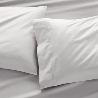 Crate & Barrel Favorite Organic Cotton Sateen Dove Grey Standard Pillowcases, Set Of 2 In Gray