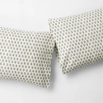 Crate & Barrel Favorite Washed Organic Cotton Desert Bloom King Pillowcases, Set Of 2 In Multi
