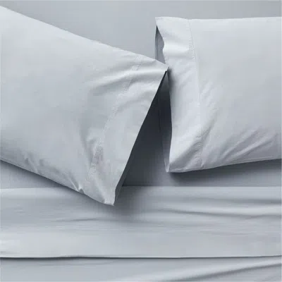 Crate & Barrel Favorite Washed Organic Cotton Mist Blue King Bed Sheet Set
