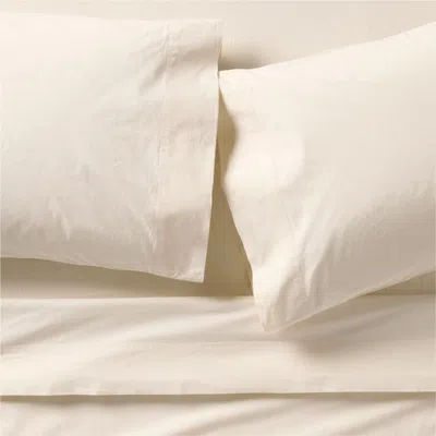 Crate & Barrel Favorite Washed Organic Cotton Undyed King Bed Sheet Set In Natural