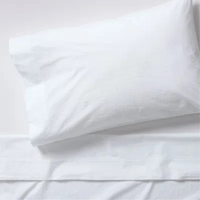 Crate & Barrel Favorite Washed Organic Cotton White Twin/twin Xl Bed Sheet Set