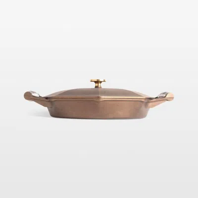 Crate & Barrel Finex ® 14" Cast Iron Skillet And Lid In Brown