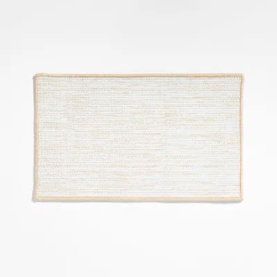 Crate & Barrel Frame Performance White And Natural Indoor/outdoor Doormat 18"x30" In Neutral