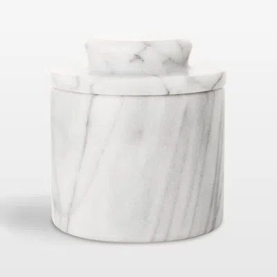 Crate & Barrel French Kitchen Marble Butter Keeper In White