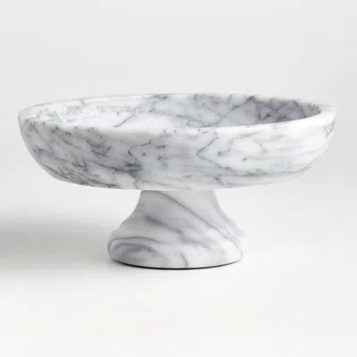 Crate & Barrel French Kitchen Marble Fruit Bowl In Gray