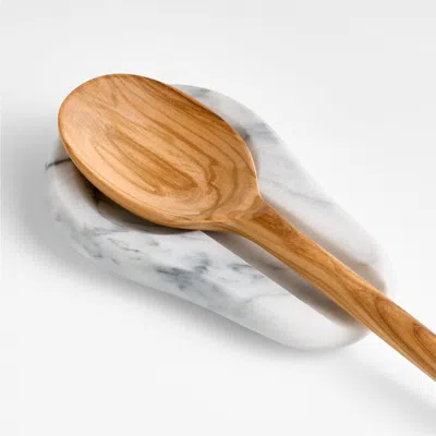 Crate & Barrel French Kitchen Marble Spoon Rest In Brown