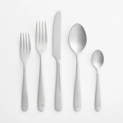 Crate & Barrel Fusion Satin 20-piece Flatware Set In Silver