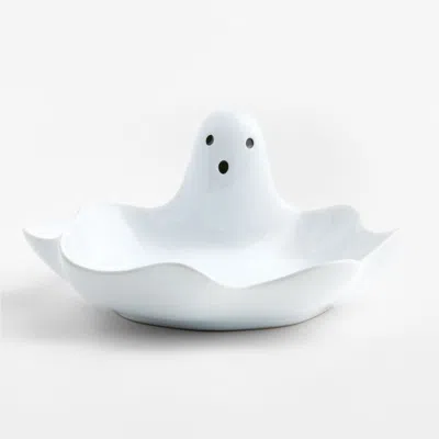 Crate & Barrel Ghost Stoneware Candy Bowl In White