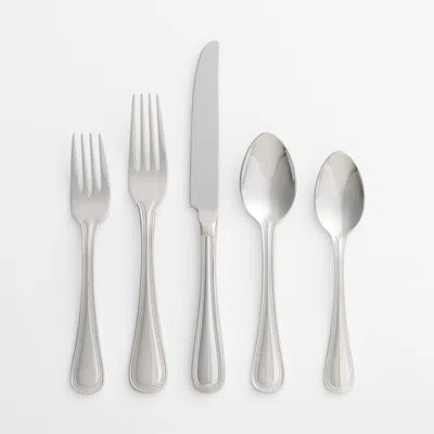 Crate & Barrel Grand Hotel Ii Mirror 20-piece Flatware Set In Silver