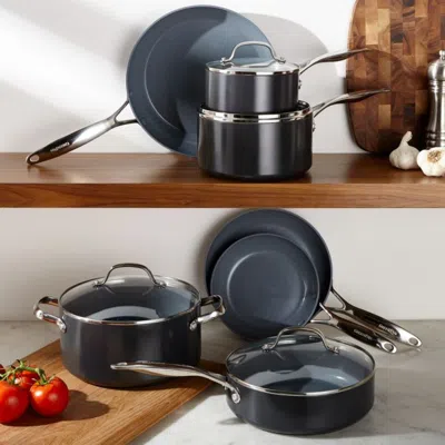 Crate & Barrel Green Pan ™ Valencia Pro Ceramic Nonstick 11-piece Cookware Set In Black