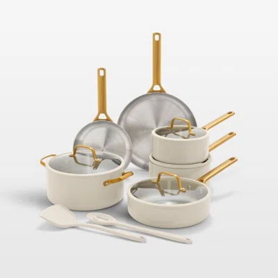Crate & Barrel Greenpan™ Reserve Pro Cream 10-piece Stainless Steel Cookware Set With Bonus Tools In Neutral