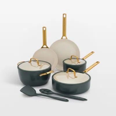 Crate & Barrel Greenpan™ Reserve Pro Spruce 10-piece Ceramic Nonstick Cookware Set In Black