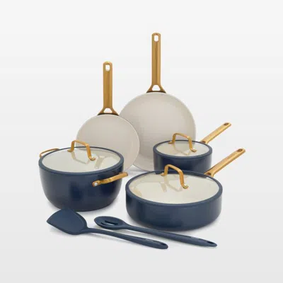 Crate & Barrel Greenpan ™ Reserve Pro Twilight 10-piece Ceramic Nonstick Cookware Set In Blue
