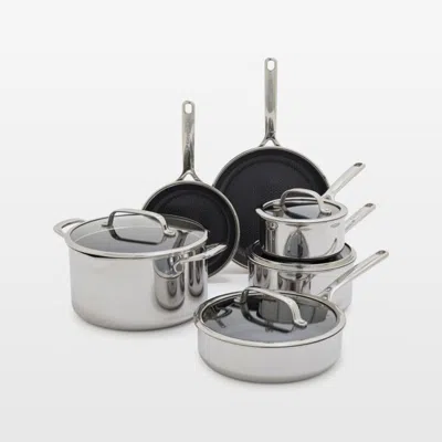 Crate & Barrel Greenpan™ Spectra Thermobond Hybrid Ceramic Nonstick 10-piece Cookware Set In Silver