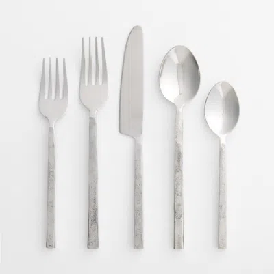 Crate & Barrel Greyson Mirror 20-piece Flatware Set In Silver