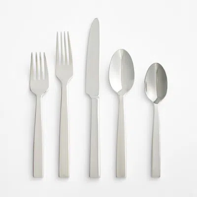 Crate & Barrel Hawthorne Mirror 20-piece Flatware Place Setting In Gray