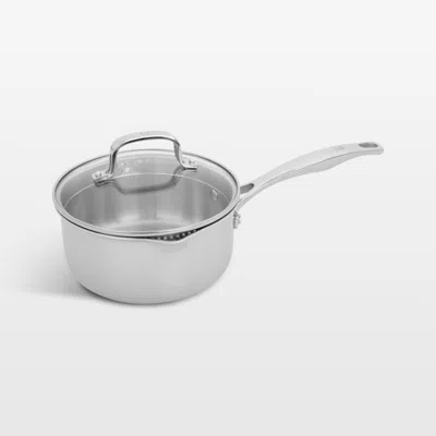 Crate & Barrel Henckels ® Clad H3 2-qt. Stainless Steel Saucepan With Lid In Silver