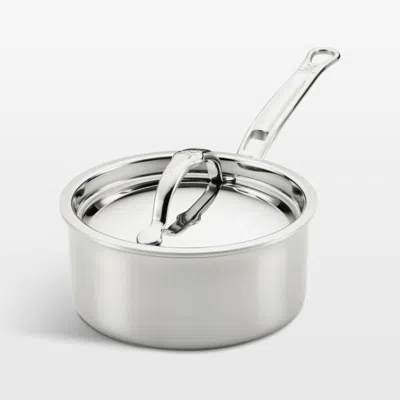 Crate & Barrel Hestan Probond Luxe 1.5-qt. Stainless Steel Saucepan With Lid In Silver