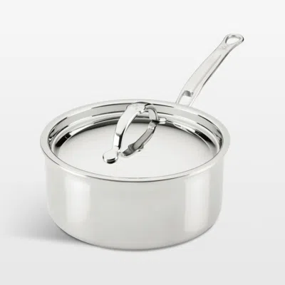 Crate & Barrel Hestan Probond Luxe 3-qt. Stainless Steel Saucepan With Lid In Silver