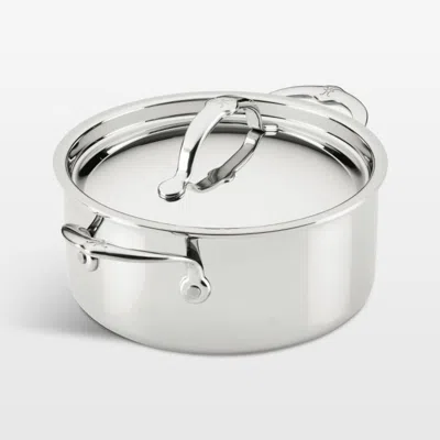 Crate & Barrel Hestan Probond Luxe 4-qt. Stainless Steel Soup Pot With Lid In Silver
