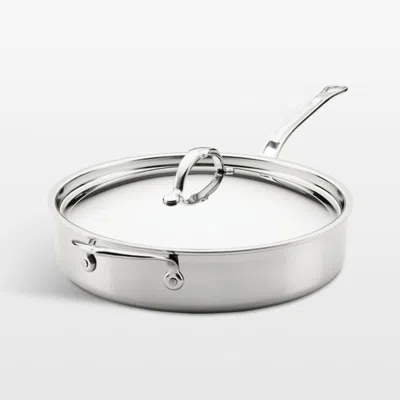 Crate & Barrel Hestan Probond Luxe 5-qt. Stainless Steel Saute Pan With Lid In Silver