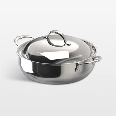 Crate & Barrel Hestan Probond Luxe Stainless Steel Dutch Oven With Lid In Silver