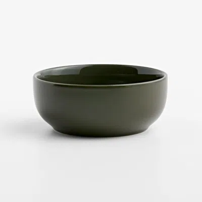 Crate & Barrel Hudson Burnt Green Stoneware Cereal Bowl
