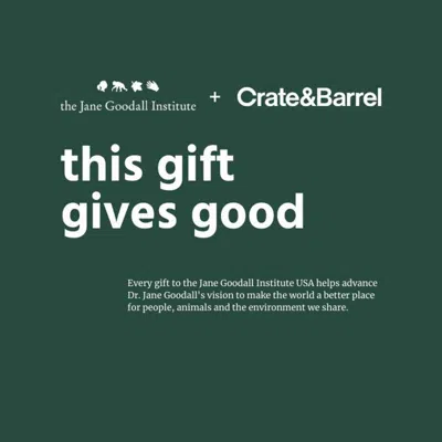 Crate & Barrel Jane Goodall Donation In Green