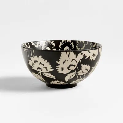 Crate & Barrel Jardin Stoneware 6" Serving Bowl In White