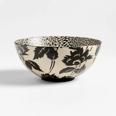 Crate & Barrel Jardin Stoneware 7.5" Serving Bowl In White