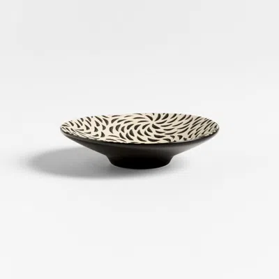 Crate & Barrel Jardin Stoneware Dip Bowl In Black