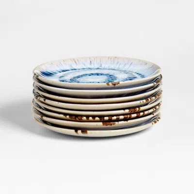 Crate & Barrel Julo Blue Salad Plates, Set Of 8