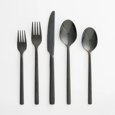 Crate & Barrel Kenton Matte Black 20-piece Flatware Set