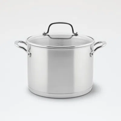 Crate & Barrel Kitchenaid ® 8-qt. Stainless Steel Stockpot With Lid In Silver