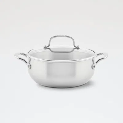 Crate & Barrel Kitchenaid ® Stainless Steel 4-qt. Covered Casserole With Lid In Silver