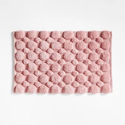 Crate & Barrel Kupla Pink 100% Organic Cotton Bath Rug
