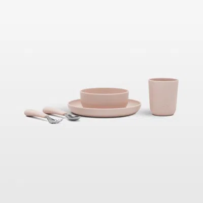 Crate & Barrel Lalo Grapefruit Pink Big Bites Starter Toddler Dinnerware Set In Neutral