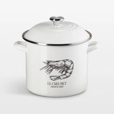 Crate & Barrel Le Creuset ® 10-qt. Enameled Steel Shrimp Stock Pot In White