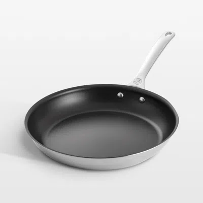 Crate & Barrel Le Creuset ® 12" Stainless Steel Nonstick Fry Pan In Silver