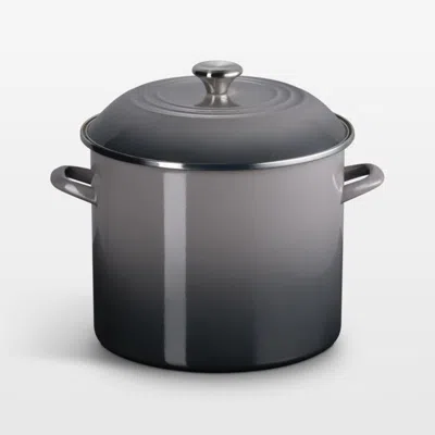 Crate & Barrel Le Creuset ® 16-qt. Oyster Enameled Stockpot With Stainless Steel Knob In Grey