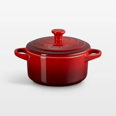 Crate & Barrel Le Creuset ® 24-oz. Cerise Round Mini Cocotte With Lid In Red